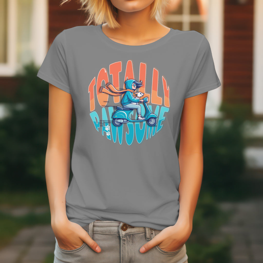 TOTALLY PAWSOME RIDE WITH DOG T-SHIRT