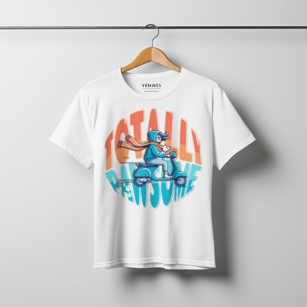 TOTALLY PAWSOME RIDE WITH DOG T-SHIRT
