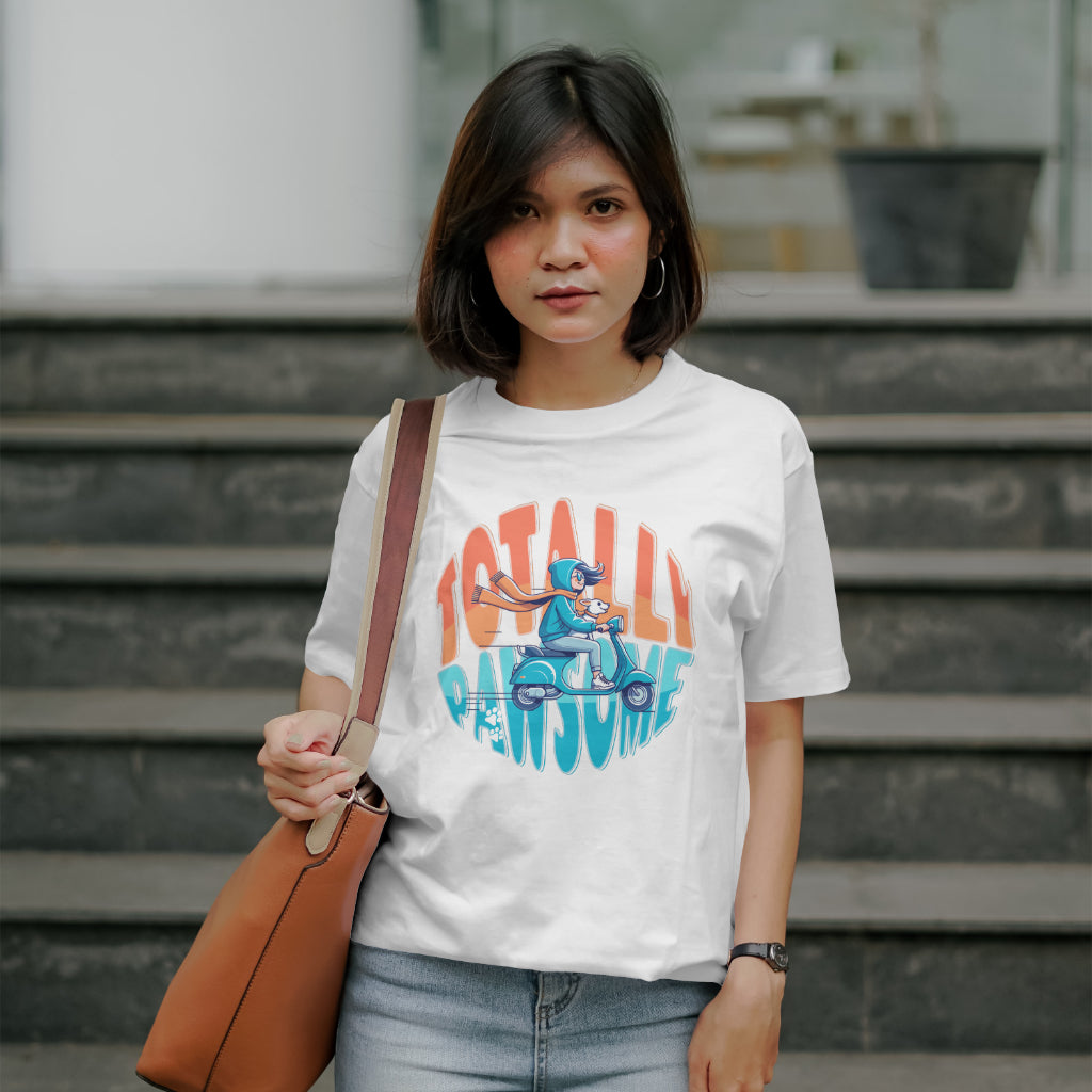 TOTALLY PAWSOME RIDE WITH DOG T-SHIRT