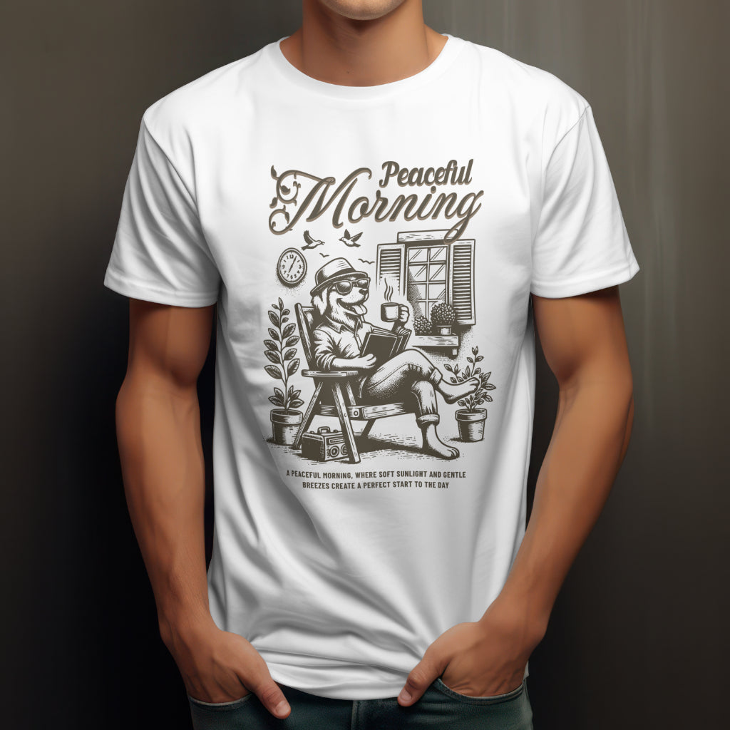 PEACEFUL MORNING DOG LOVER T SHIRT