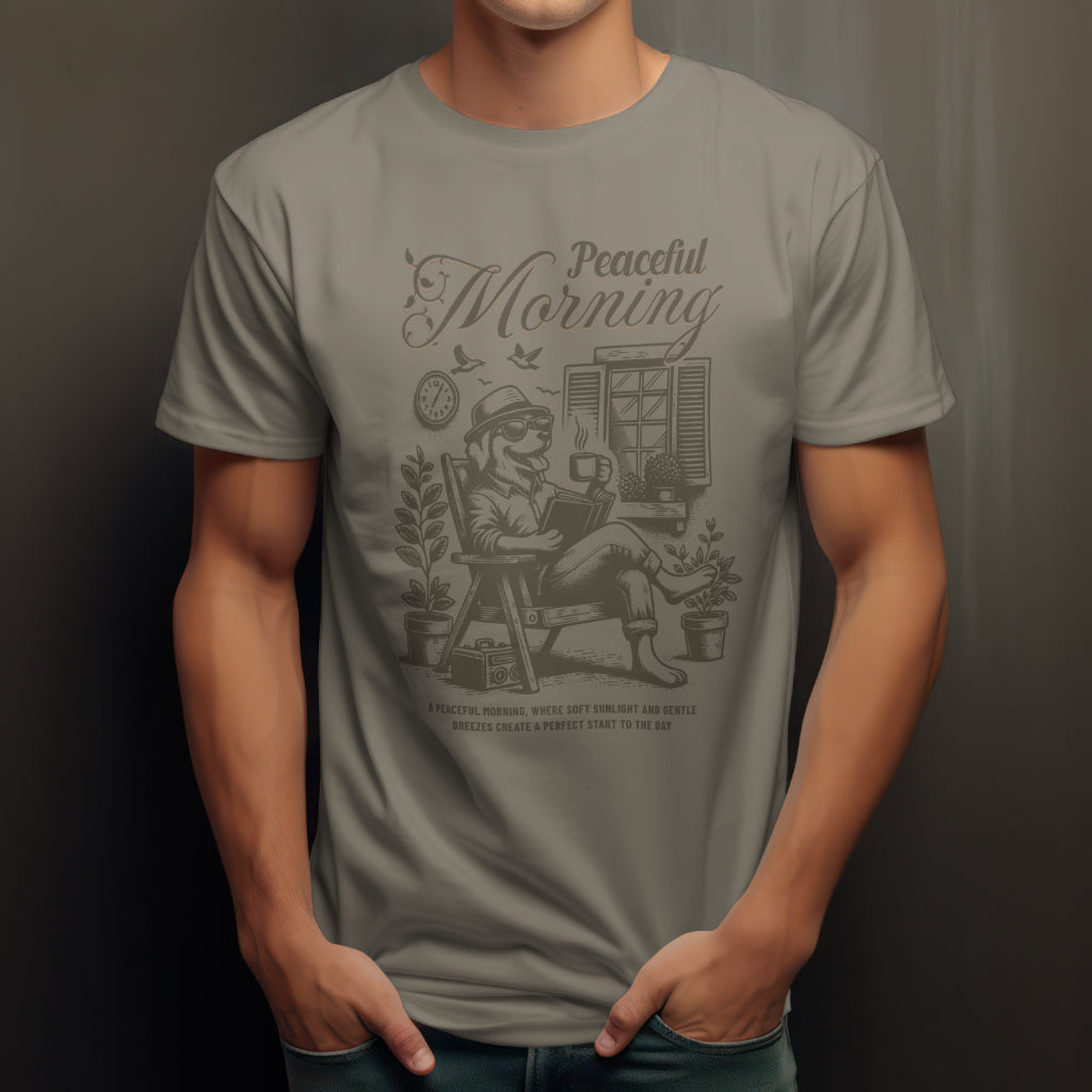 PEACEFUL MORNING DOG LOVER T SHIRT