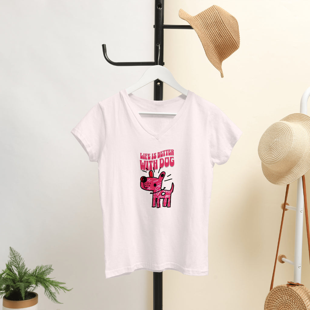 LIFE IS BETTER WITH DOG WOMEN T-SHIRT